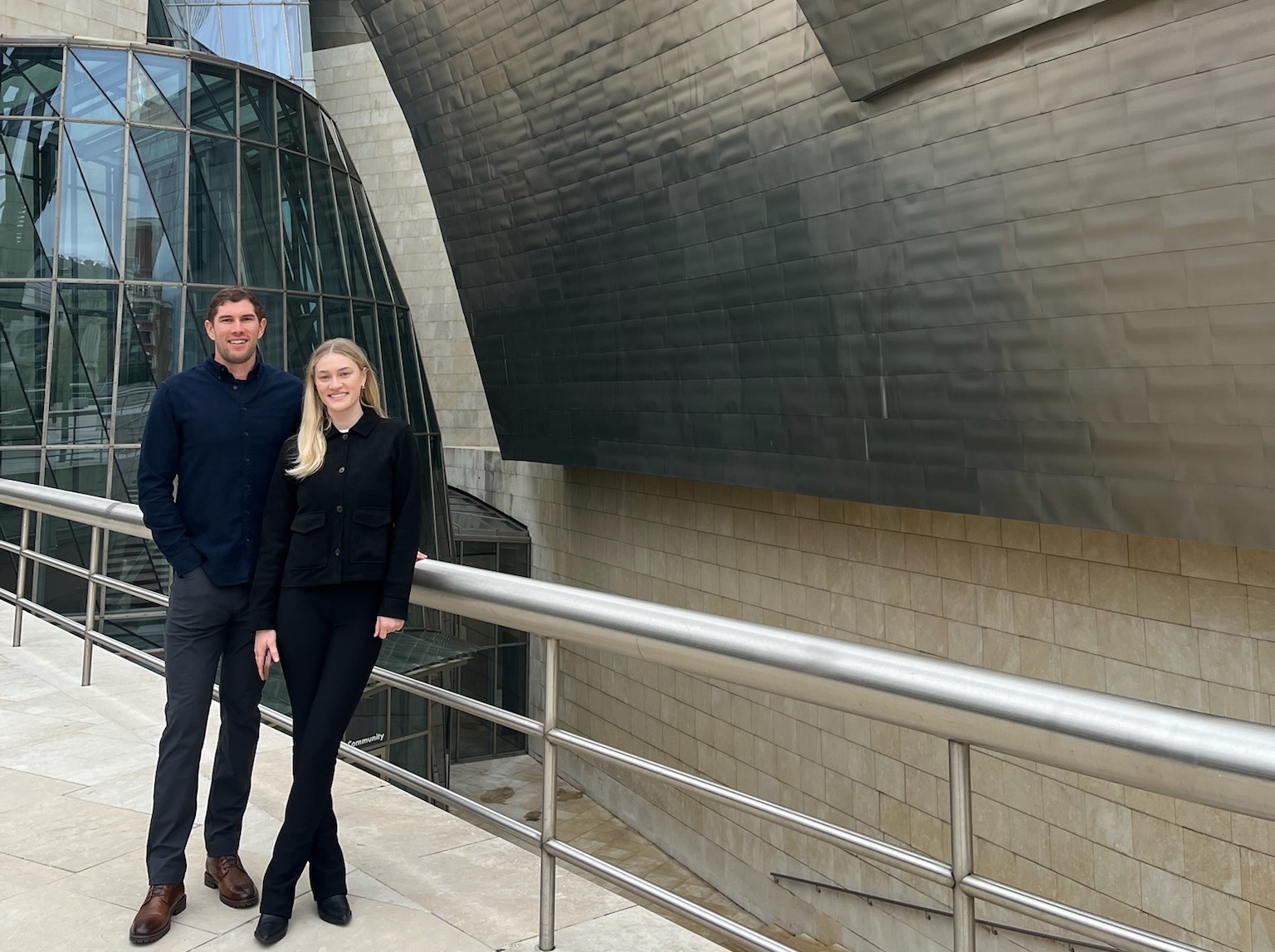 Olivia at the Guggenheim Museum in Bilbao