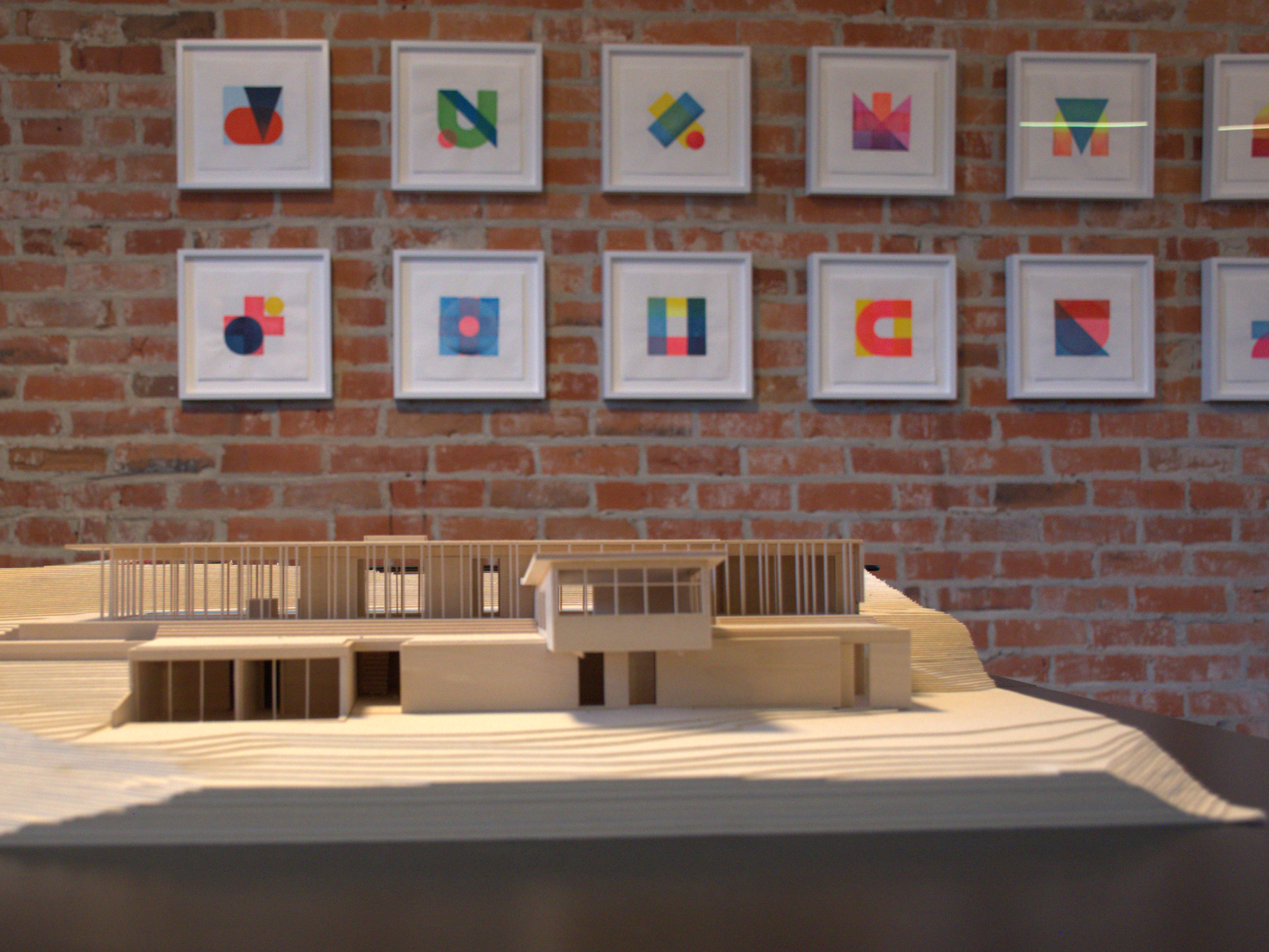 Physical architectural model of a modern home used to study massing and proportion